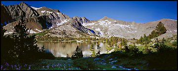 Lake and high peaks. Kings Canyon  National Park (Panoramic color)