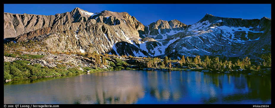 Sierra Mountains and lake in early summer. Kings Canyon  National Park (color)