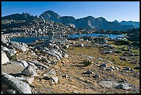 Alpine meadow, lake, and mountains, Dusy Basin. Kings Canyon National Park ( color)