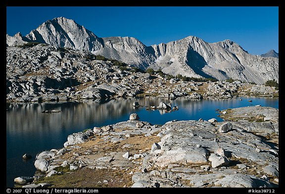 Lake and Mt Giraud range, morning, Dusy Basin. Kings Canyon National Park (color)