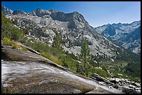 Waterfall plunging towards Le Conte Canyon. Kings Canyon National Park, California, USA. (color)