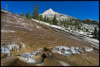 Creek flowing over granite slab, Le Conte Canyon. Kings Canyon National Park, California, USA.