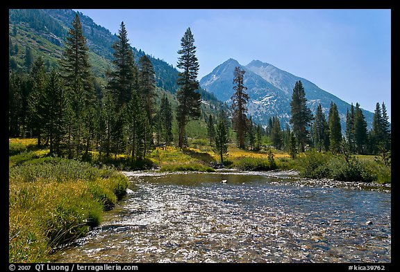 Glistening waters in middle Fork of the Kings River, Le Conte Canyon. Kings Canyon National Park, California, USA.