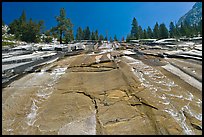 Waterfall over granite slab, Le Conte Canyon. Kings Canyon National Park ( color)