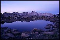 Pond in Dusy Basin and Mt Giraud, dawn. Kings Canyon National Park, California, USA. (color)