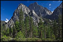 Avalanche Peak and Grand Sentinel raising from Cedar Grove valley. Kings Canyon National Park, California, USA.