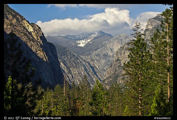 U shape of Kings Canyon seen from Canyon Viewpoint. Kings Canyon National Park, California, USA.