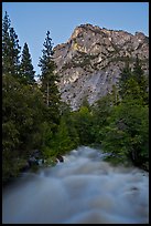 Roaring River flowing at dusk. Kings Canyon National Park, California, USA. (color)