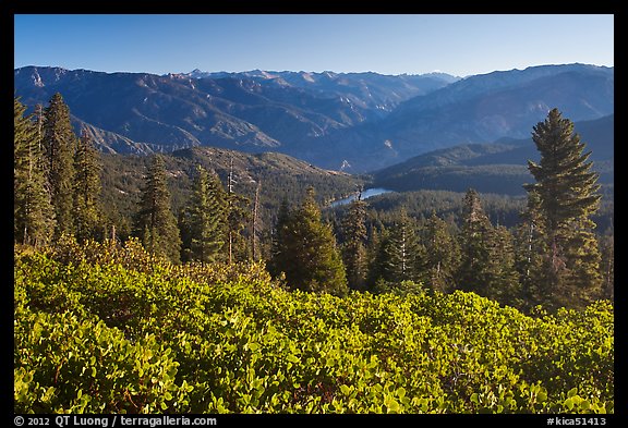 View over Hume Lake and Sierra Nevada from Panoramic Point. Kings Canyon National Park, California, USA.