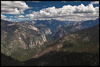 Cedar Grove Valley view and clouds. Kings Canyon National Park, California, USA.