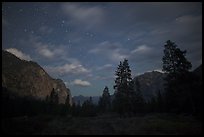 Cedar Grove valley at night. Kings Canyon National Park, California, USA. (color)