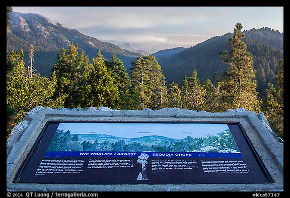 Interpretive sign, Redwood Mountain. Kings Canyon National Park (color)