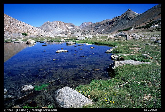 Pond at Sawmill Pass, morning. Kings Canyon  National Park
