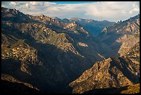 Kings River Gorge the west at sunset. Kings Canyon National Park ( color)