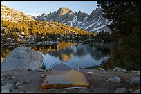 Tent next to Kearsarge Lakes. Kings Canyon National Park ( color)