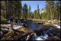 Hikers washing at Bubbs Creek, Kings Canyon National Park. California ( color)