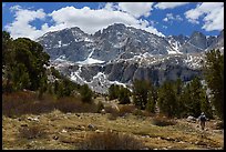 Hiking the John Muir Trail towards Mt Stanford, Kings Canyon National Park. California ( color)