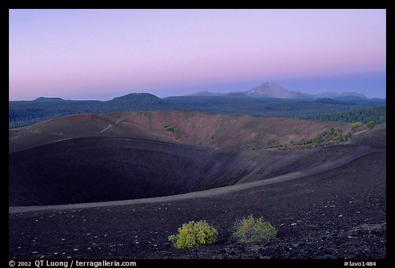Crater at top of Cinder cone, dawn. Lassen Volcanic National Park (color)