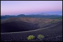 Crater at top of Cinder cone, dawn. Lassen Volcanic National Park, California, USA.