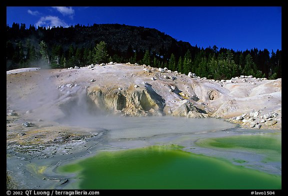 Green pool in Bumpass Hell thermal area. Lassen Volcanic National Park (color)