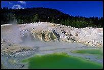 Green pool in Bumpass Hell thermal area. Lassen Volcanic National Park, California, USA.