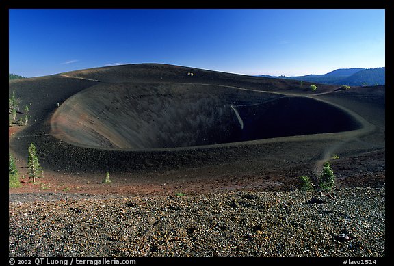 Crater on top of cinder cone. Lassen Volcanic National Park, California, USA.