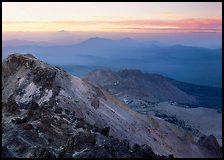 Summit of Lassen Peak at dusk. Lassen Volcanic National Park, California, USA.