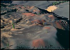 Painted dunes seen from above. Lassen Volcanic National Park, California, USA.