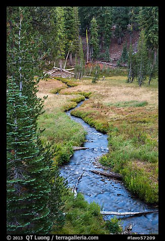 Kings Creek in meadow, late summer. Lassen Volcanic National Park (color)