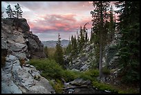 Kings Creek before drop off at sunset. Lassen Volcanic National Park ( color)