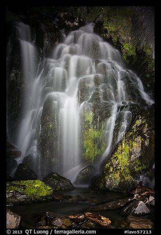 Kings Creek Falls at night. Lassen Volcanic National Park (color)