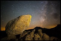 Glacial erratic, Mt Brokeoff, and Milky Way. Lassen Volcanic National Park ( color)