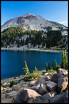 Lake Helen and Lassen Peak, late summer. Lassen Volcanic National Park ( color)