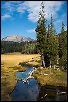 Kings Creek, meadow, and Lassen Peak. Lassen Volcanic National Park ( color)