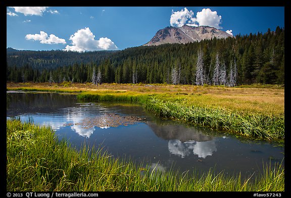 Lassen Peak above Hat Lake, late summer. Lassen Volcanic National Park (color)