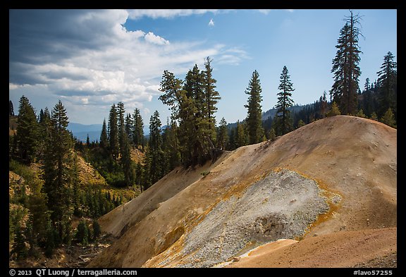 Hill with mineral deposits, Sulphur Works. Lassen Volcanic National Park (color)