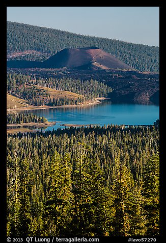 Cinder Cone and Snag Lake from Inspiration Point. Lassen Volcanic National Park, California, USA.