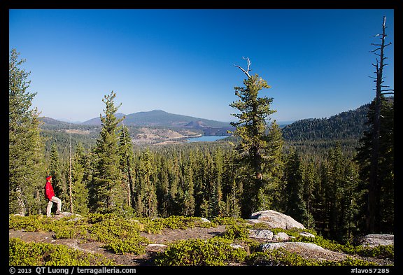 Visitor Looking, Inspiration Point. Lassen Volcanic National Park, California, USA.