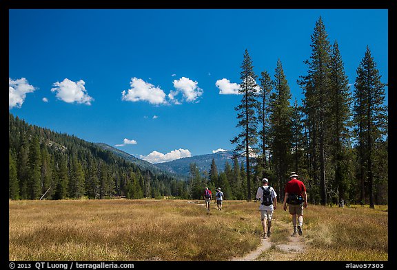 Hikers, Warner Valley. Lassen Volcanic National Park (color)