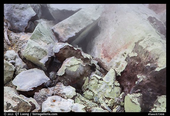 Rocks with sulphur deposits and steam vent. Lassen Volcanic National Park (color)