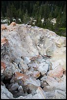 Colorful rocks in steam vent, Devils Kitchen. Lassen Volcanic National Park ( color)