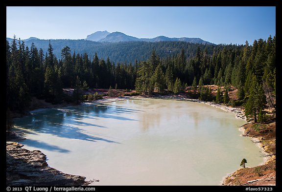 Boiling Springs Lake and Lassen Peak. Lassen Volcanic National Park (color)