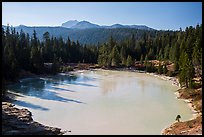 Boiling Springs Lake and Lassen Peak. Lassen Volcanic National Park, California, USA.