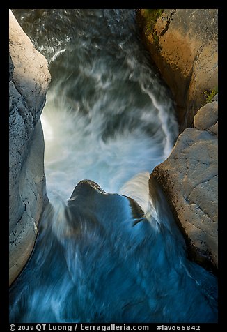 East Sulphur Creek dropping into pool. Lassen Volcanic National Park (color)