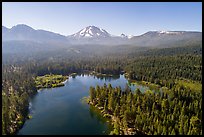 Aerial view of Manzanita Lake, Chaos Crags, and Lassen Peak. Lassen Volcanic National Park ( color)