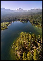 Aerial view of Manzanita Lake, Chaos Crags, and Lassen Peak. Lassen Volcanic National Park ( color)