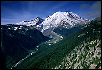 Emmons Glacier and Mt Rainier from Sunrise, morning. Mount Rainier National Park, Washington, USA. (color)