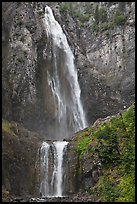 Hiker in the distance gives scale to Comet Falls. Mount Rainier National Park ( color)