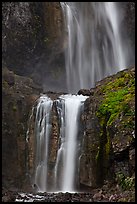 Upper and medium tiers of Comet Falls. Mount Rainier National Park ( color)