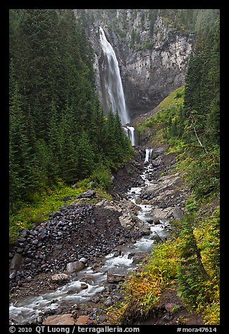 320-foot waterfall (Comet Falls). Mount Rainier National Park, Washington, USA.